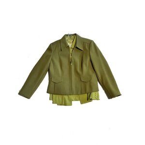 vintage NWT SIZE 14 P GREEN talbots blouse & QUILTED jacket SET TEACHER WORKWEAR